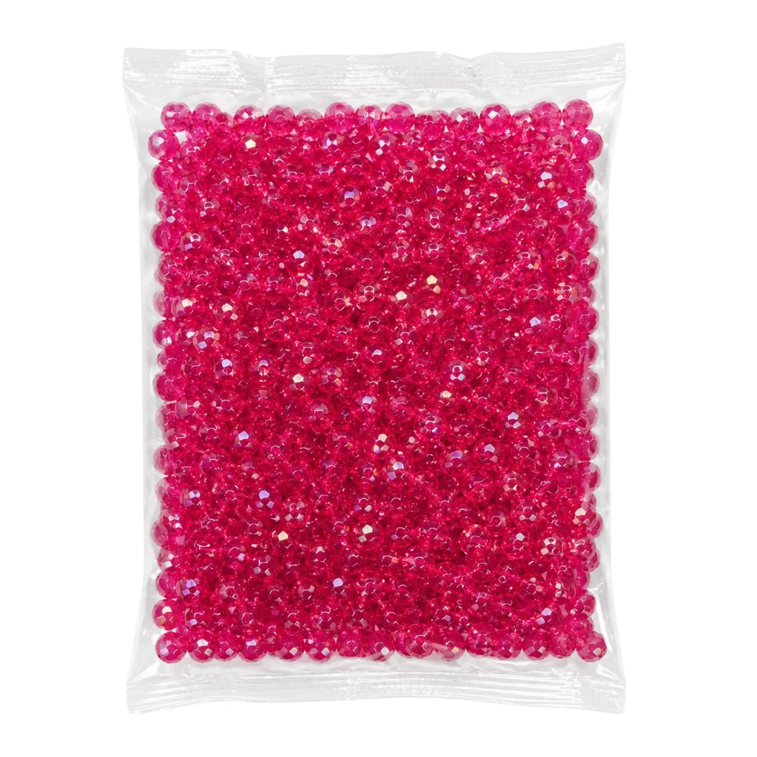 Plastic Round Faceted Beads