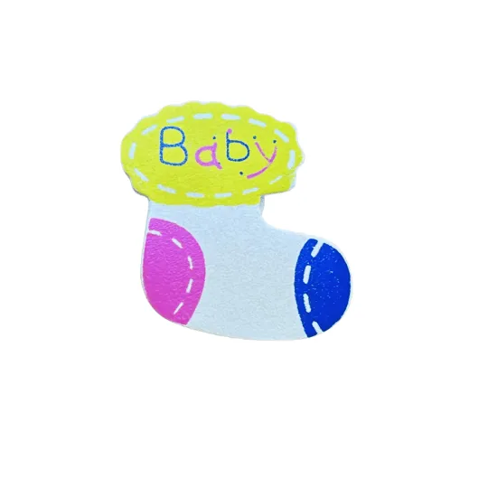 Wooden Baby Sock Flat back