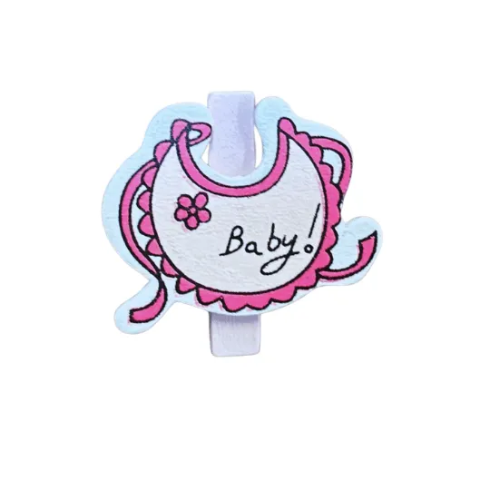 Wooden Baby bib Flat Back with clip