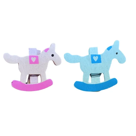 Wooden rocking horse Flat Back with clip