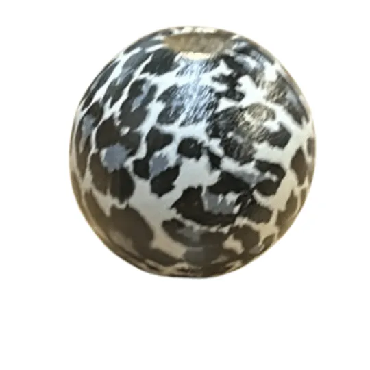 Round Wooden Beads with Animal print Design