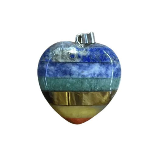 Semi Precious Heart  Chakra Pendant