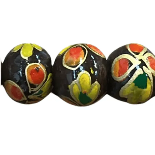 Round Wooden Design Beads
