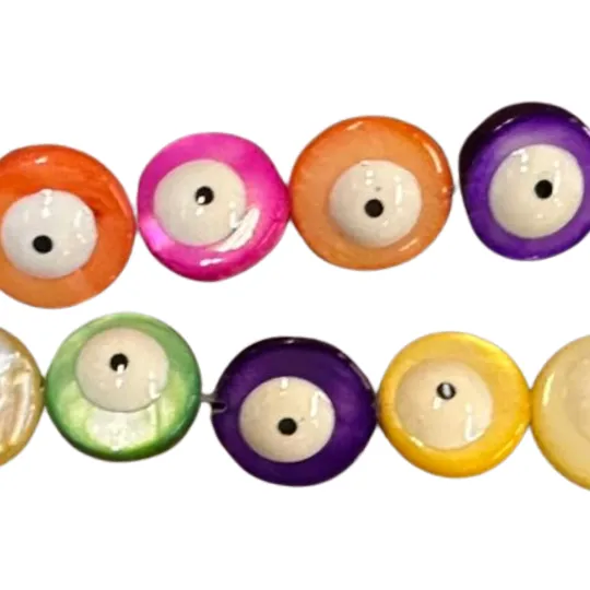 Round Flat Eye Shell Bead