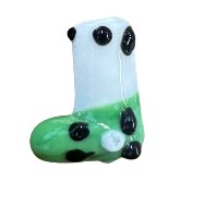 Glass Bead Charm FX240009 Winter sock/Christmas Stocking - Green