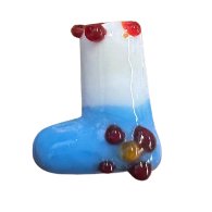 Glass Bead Charm FX240009 Winter sock/Christmas Stocking - Blue