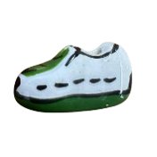 Glass Bead Charm QL-01 Sneakers - Green, 17mm