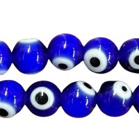 Round Glass Eye Bead - Dark Blue, 6mm