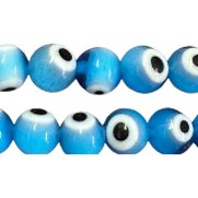 Round Glass Eye Bead - Lt. Blue, 4mm
