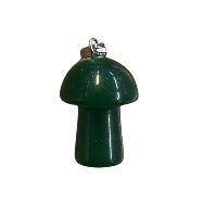 Semi Precious Mushroom Pendant - Green Agate, 20mm