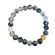 Semi Precious Stone Bracelet HS-8MMX23 - Dyed Crackle Agate, 8mm #8