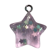 Acrylic Star Pendant  with sparkles and stars