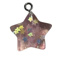 Acrylic Star Pendant  with sparkles and stars