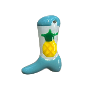 Glass Charm HY-12 Cow boy boot with pineapple