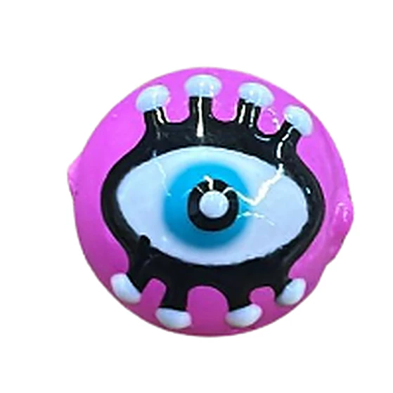 Glass Bead Round with Eye Drawing