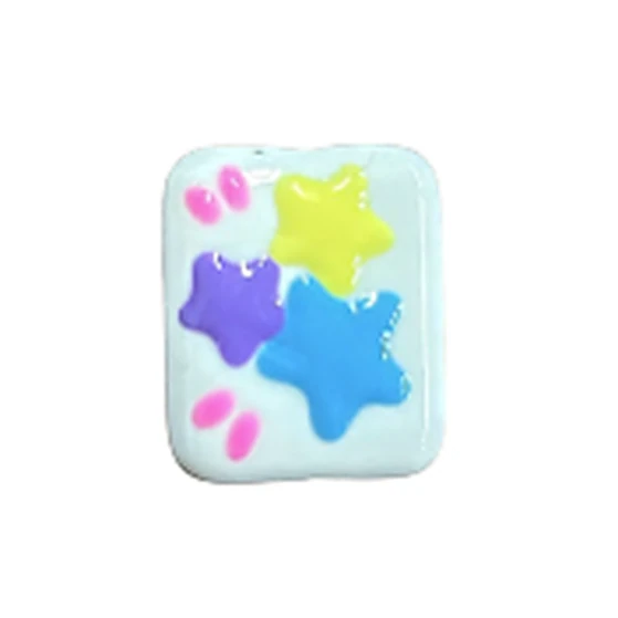 Ceramic Rectangular Bead with star design