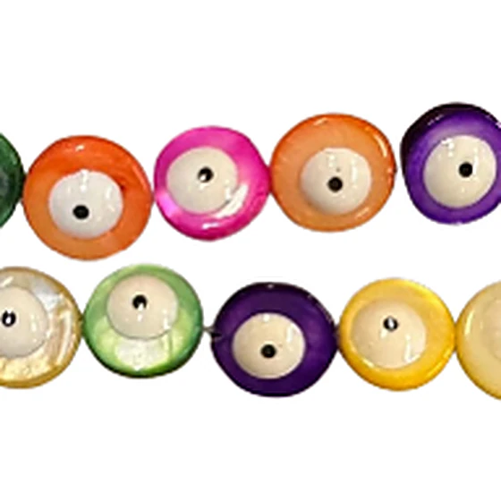 Round Flat Eye Shell Bead