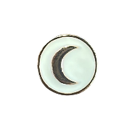 Metal Round Bead with Moon design