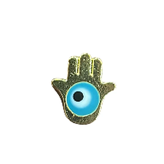 Metal Hand Bead with Dark Lt Eye