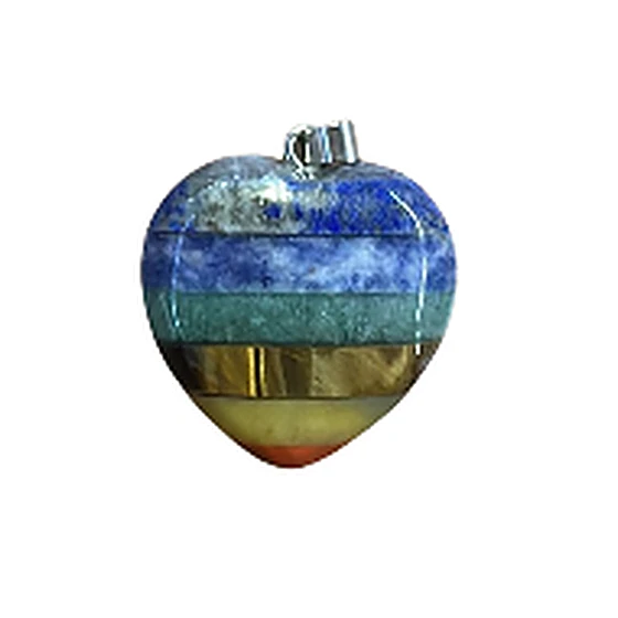 Semi Precious Heart  Chakra Pendant